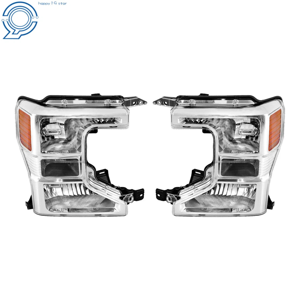 Halogen Headlight Set for Ford F250 F350 SuperDuty (2020–2022) Chrome Housing