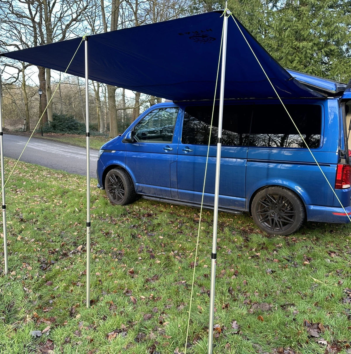 2X Awning Canopy for Campervan Caravan (2.4 x 3m, Navy)