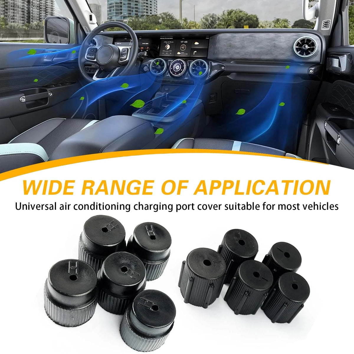 10X A/C Valve Core Caps for Car (R134a)