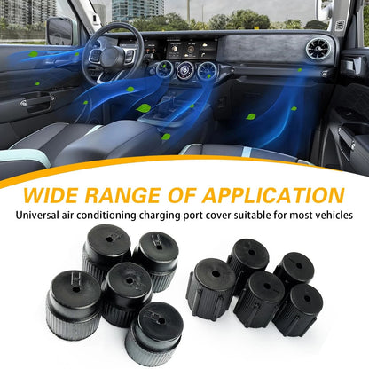 10X A/C Valve Core Caps for Car (R134a)