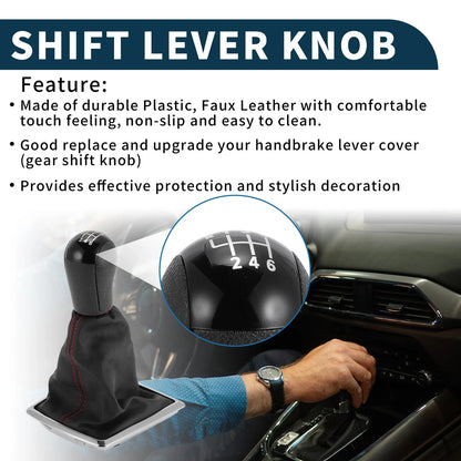 6 Speed Manual Gear Shift Knob with Cover for Ford Focus (2012–2018)