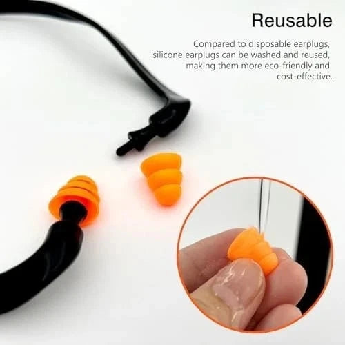 Set of 4 Noise Cancelling Ear Plugs for Shooting Hearing Protection