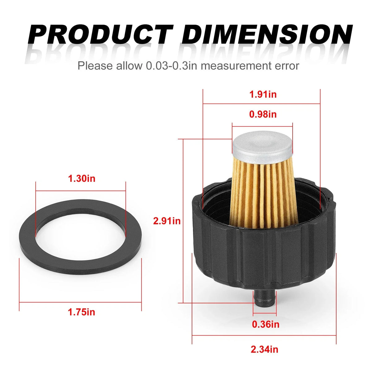 Fuel Filter and Gasket for Yamaha Golf Cart G2 G2-A G2A (1985–1991)