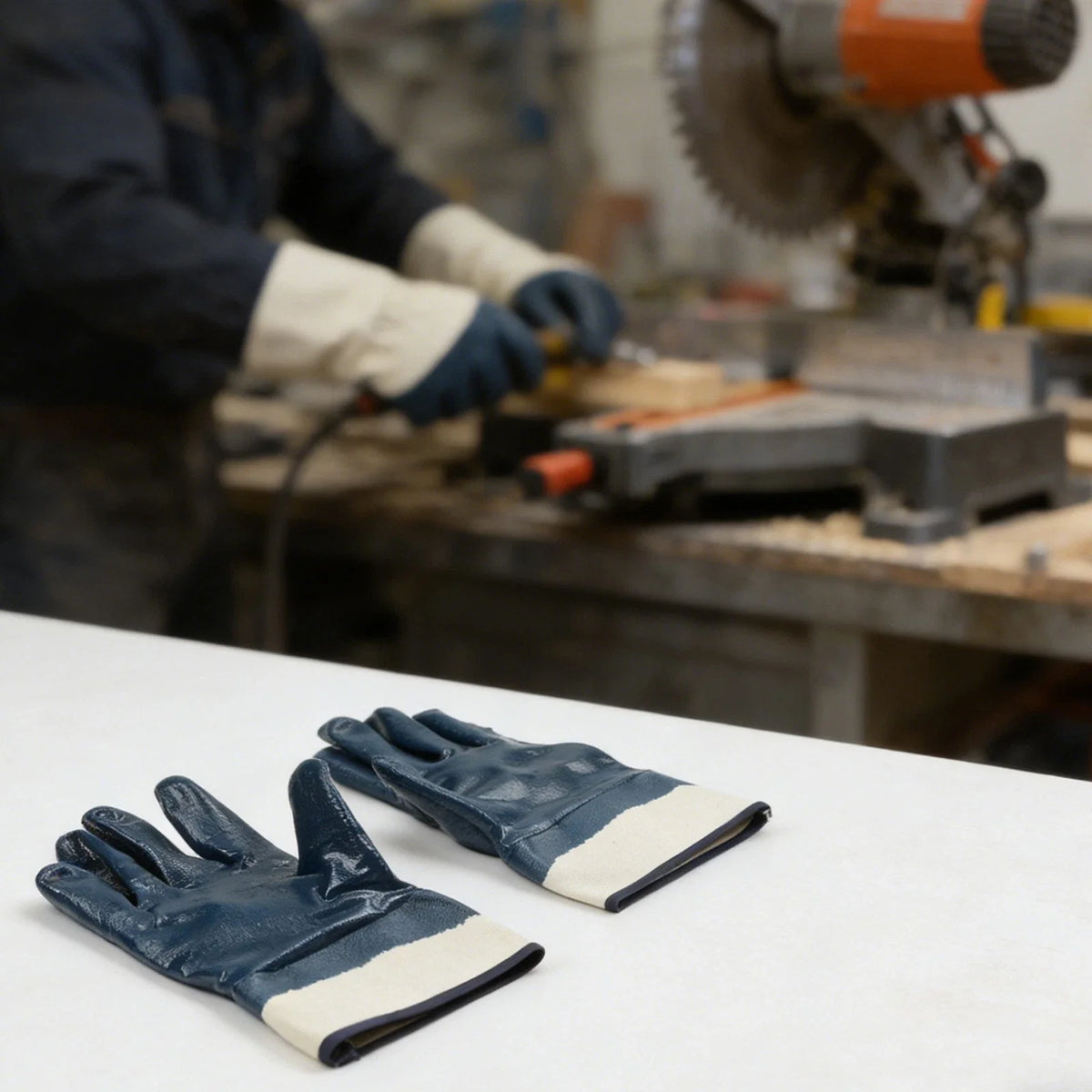 Rubber Coated Work Gloves for Professional Use (Non-Slip, Oil Resistant)