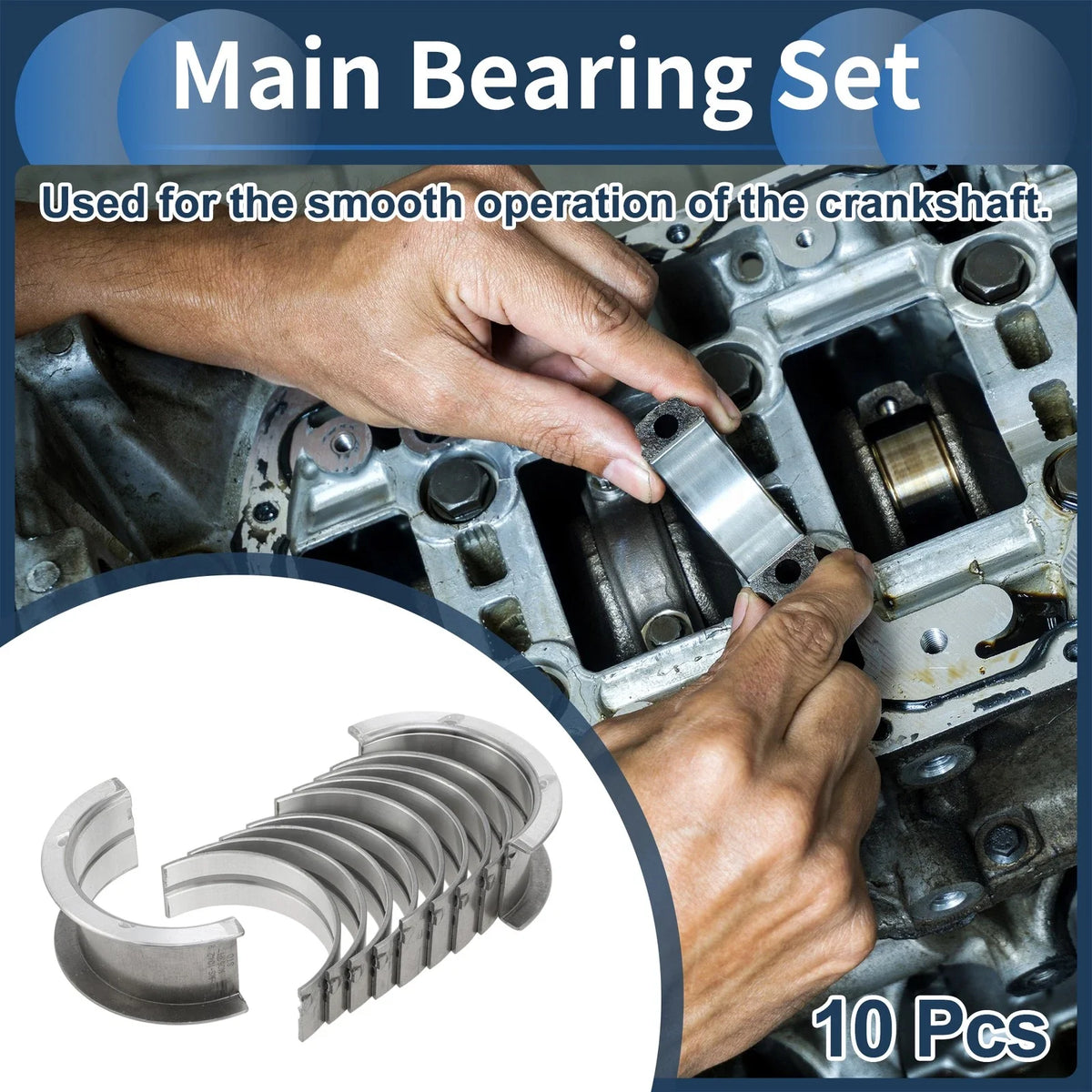 Main Bearing Set No.1220778200 for Nissan Caravan (1967–1987) 10 Pcs