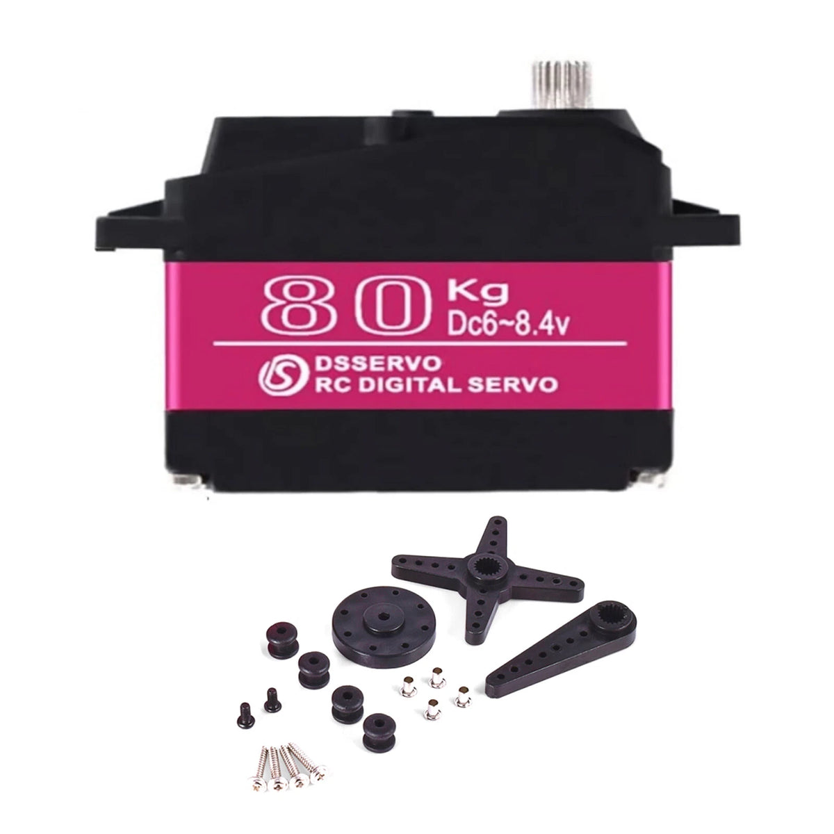 1x Digital Servo 80KG for 1/5 RC Car (Waterproof, 18T Servo Arm)