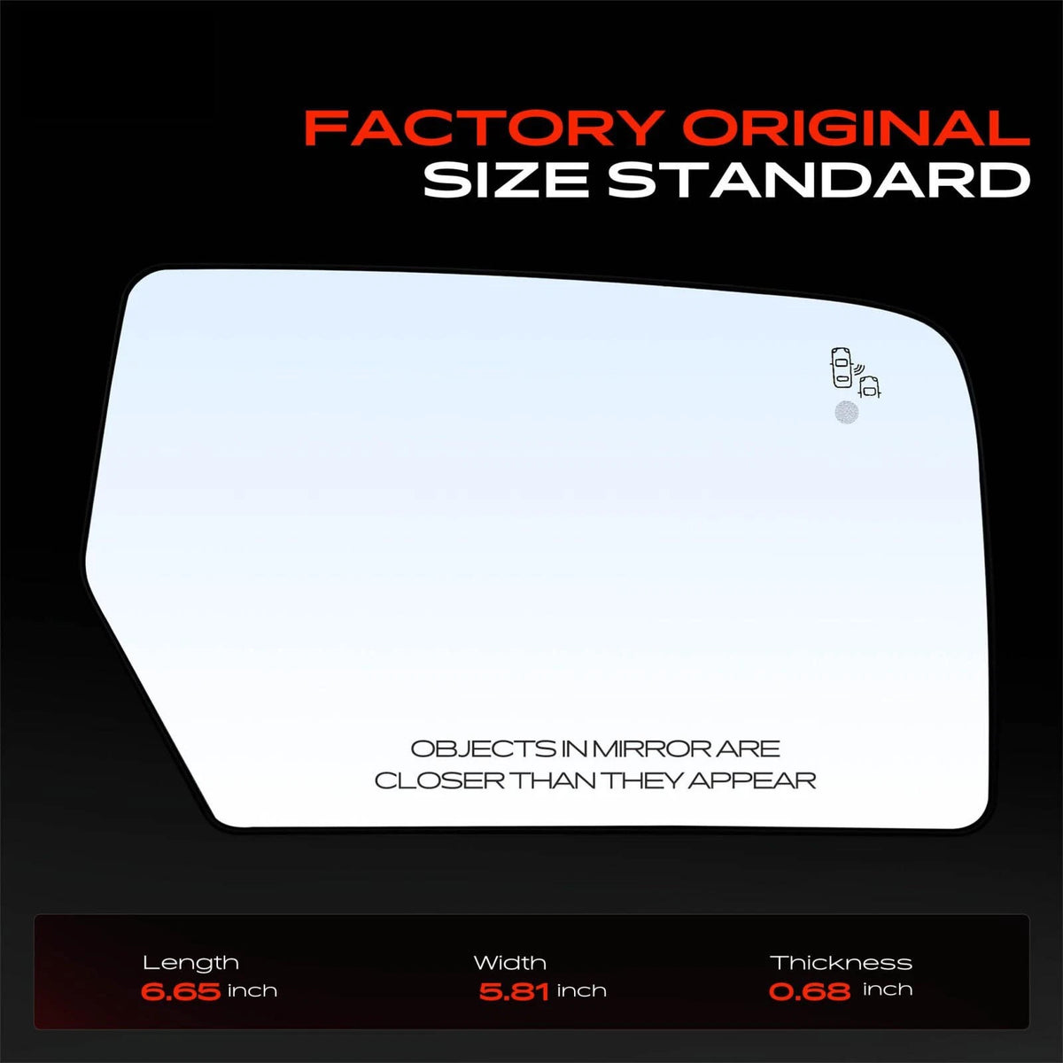 Power Mirror Glass w/Blind Spot & Heated for Ford Expedition (FO1325161, FL7Z17K707A)