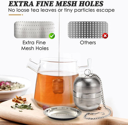 2 Pack Tea Infusers for Loose Tea - Extra Fine Mesh 18/8 Stainless Steel