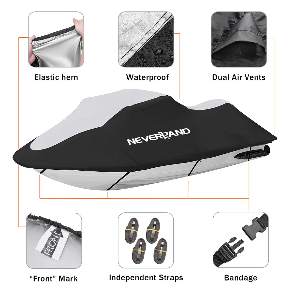 Jet Ski Cover for Sea-Doo FishPro Sport/Trophy 170 (NEVA31003BS)