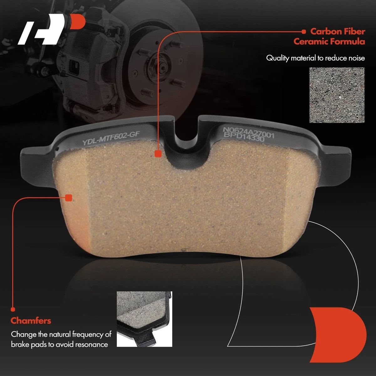 Set of 4 Rear Side Ceramic Brake Pads for BMW Z4 (2009–2016)