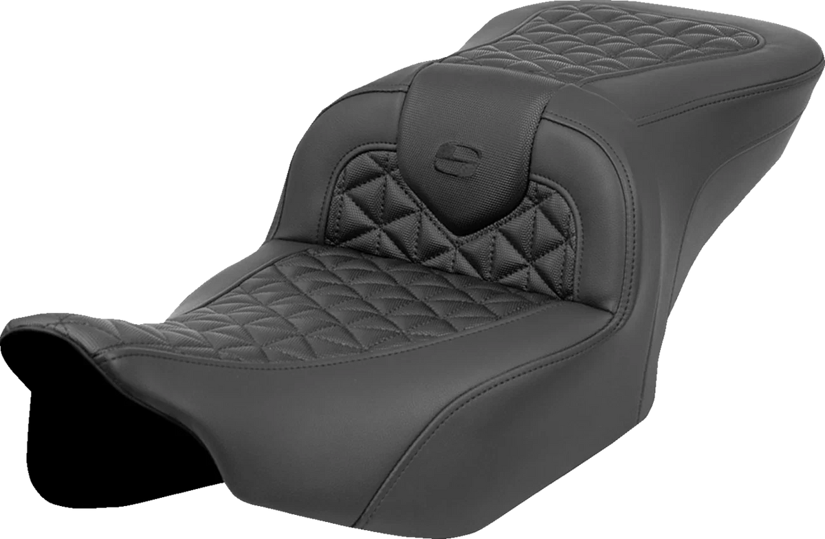 SADDLEMEN RoadSofa Tri Gripper Seat for FLH/FLT (Standard Reach, No Backrest)