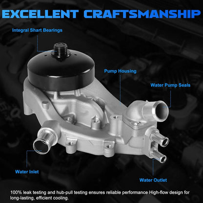AW6009 Water Pump for Hummer Chevrolet GMC Buick 5.3L 6.0L 6.2L (2002–2019)