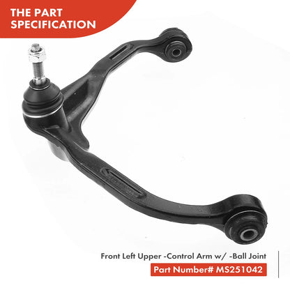 Set of 4 Front Upper Control Arm Ball Joint Sway Bar End Link for Dodge Jeep (52125113AB, 52125113AD, 52125113AE, MS251042, MS251043, K750127)