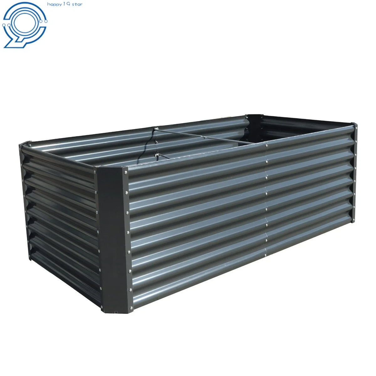 Set of 2 Galvanized Raised Garden Beds for Outdoor Planting