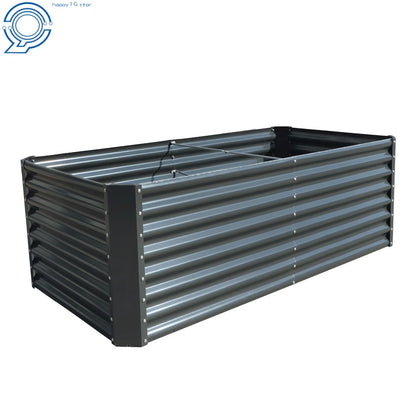 Set of 2 Galvanized Raised Garden Beds for Outdoor Planting