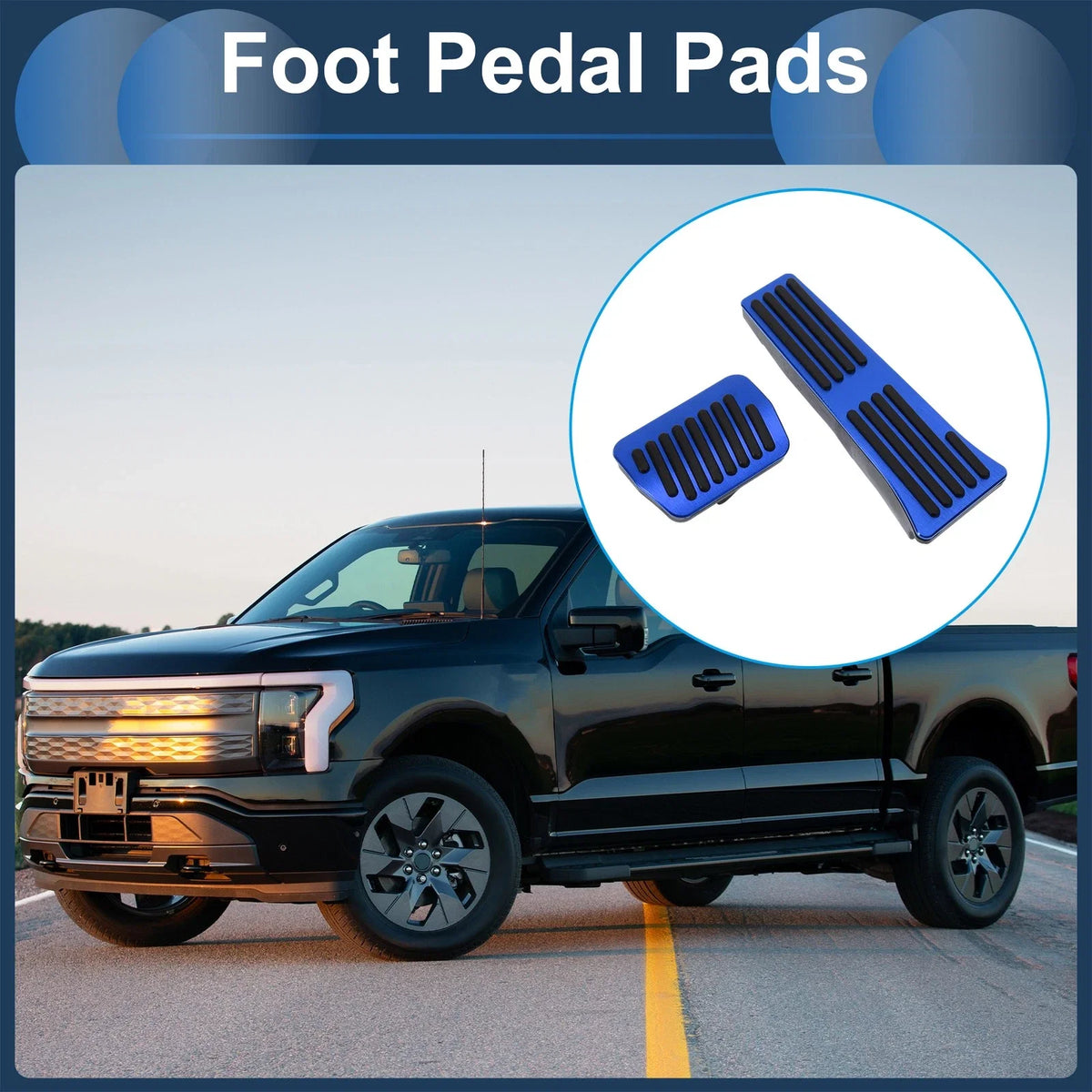2 Pcs Automatic Foot Accelerator Pedal Covers for Ford Explorer (2020–2023) Blue