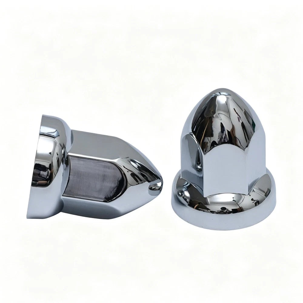 Set of 20 Push on Bullet Lug Nut Covers for Semi Truck - 33mm Chrome
