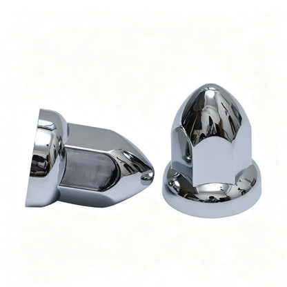 Set of 20 Push on Bullet Lug Nut Covers for Semi Truck - 33mm Chrome
