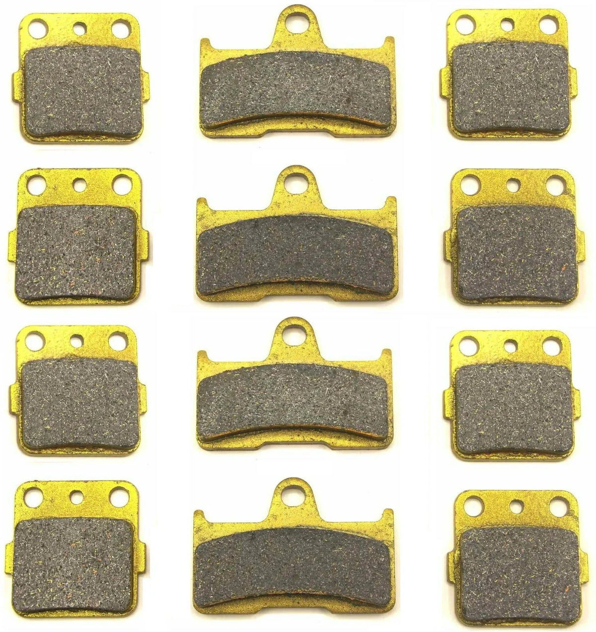 Set of 12 Front & Rear Brake Pads for Yamaha Grizzly YFM660 (2005–2008)