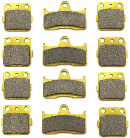 Set of 12 Front & Rear Brake Pads for Yamaha Grizzly YFM660 (2005–2008)