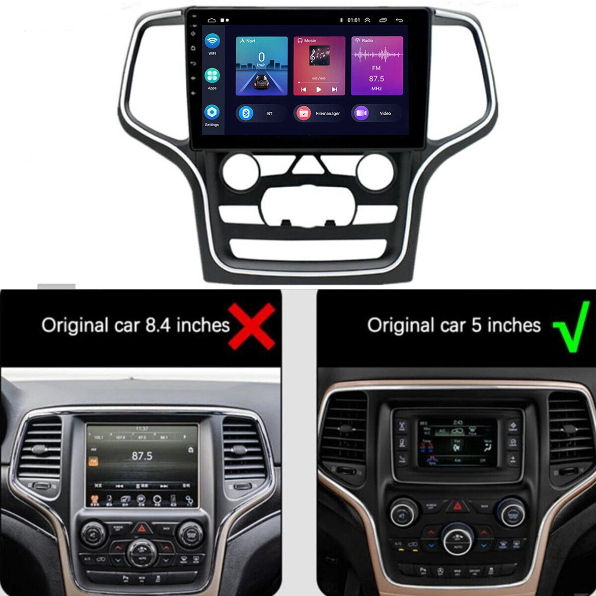 10.1'' Android 13 Car Stereo for Jeep Grand Cherokee (2014–2022)