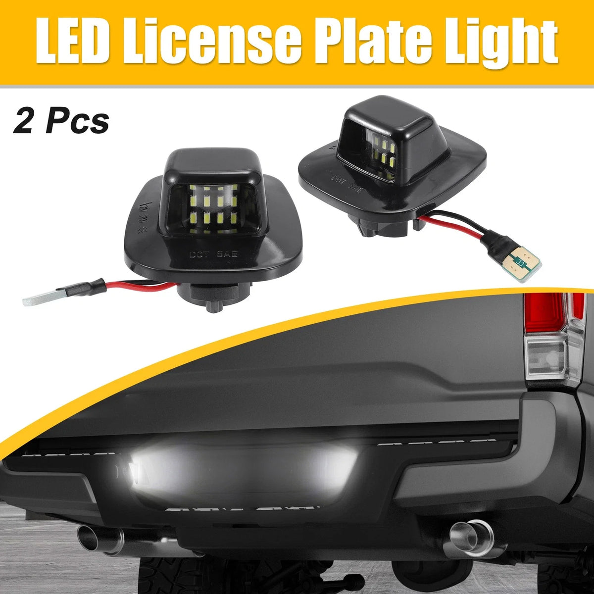 2X LED License Plate Light for Chevy C1500 (6000K White Light)