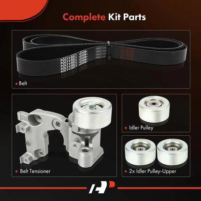5x Serpentine Belt Drive Component Kit for Toyota Tacoma (2005–2015)