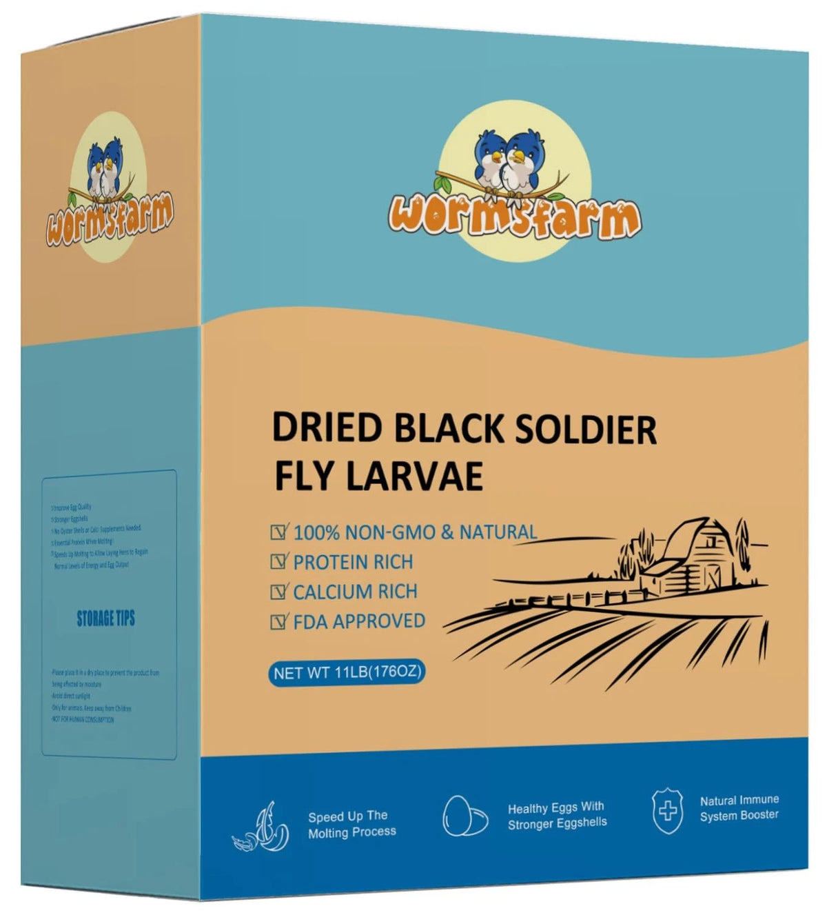 11LB Dried Black Soldier Fly Larvae for Chicken (Pack of 1)