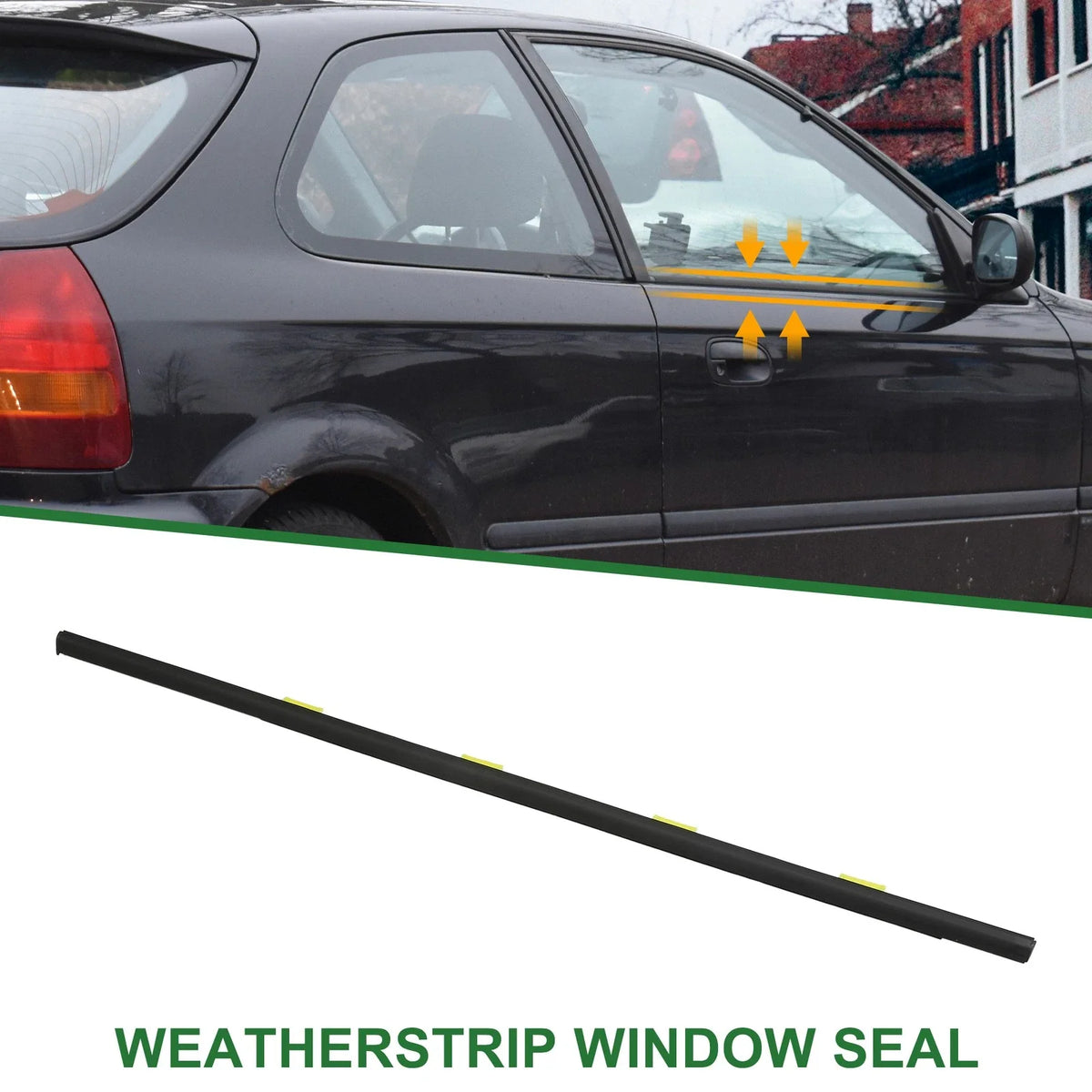 1pc Rear Left Weatherstrip Window Seal No. 72950S04003 for Honda Civic (1996–2000)