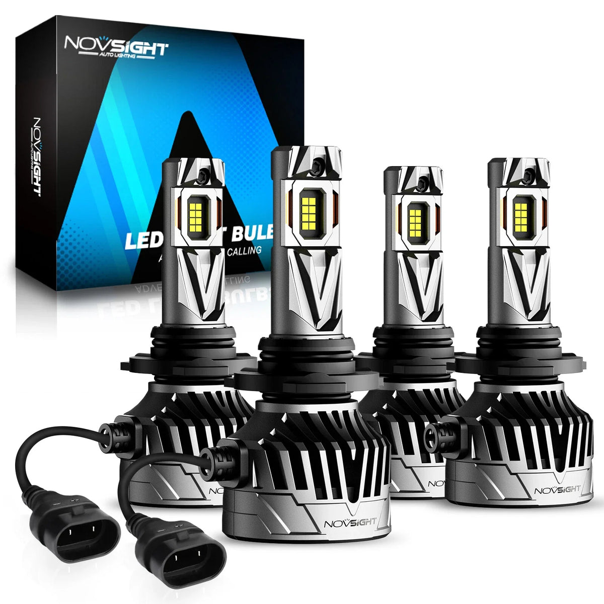 2X 9005/HB3 + 9006/HB4 LED Headlight Bulbs Kit for Vehicles