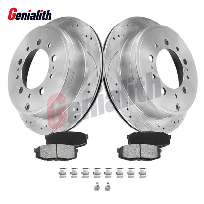 Rear Drilled Brake Rotors & Pads for Land Cruiser Tundra Sequoia LX570 (2008–2021)