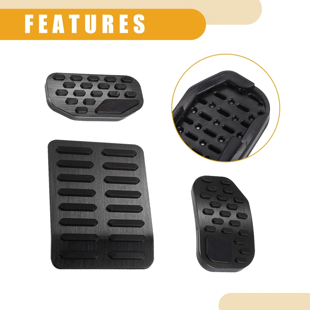 Set of 2 Brake Gas Accelerator Pedal Pads for Ford (2021–2023)
