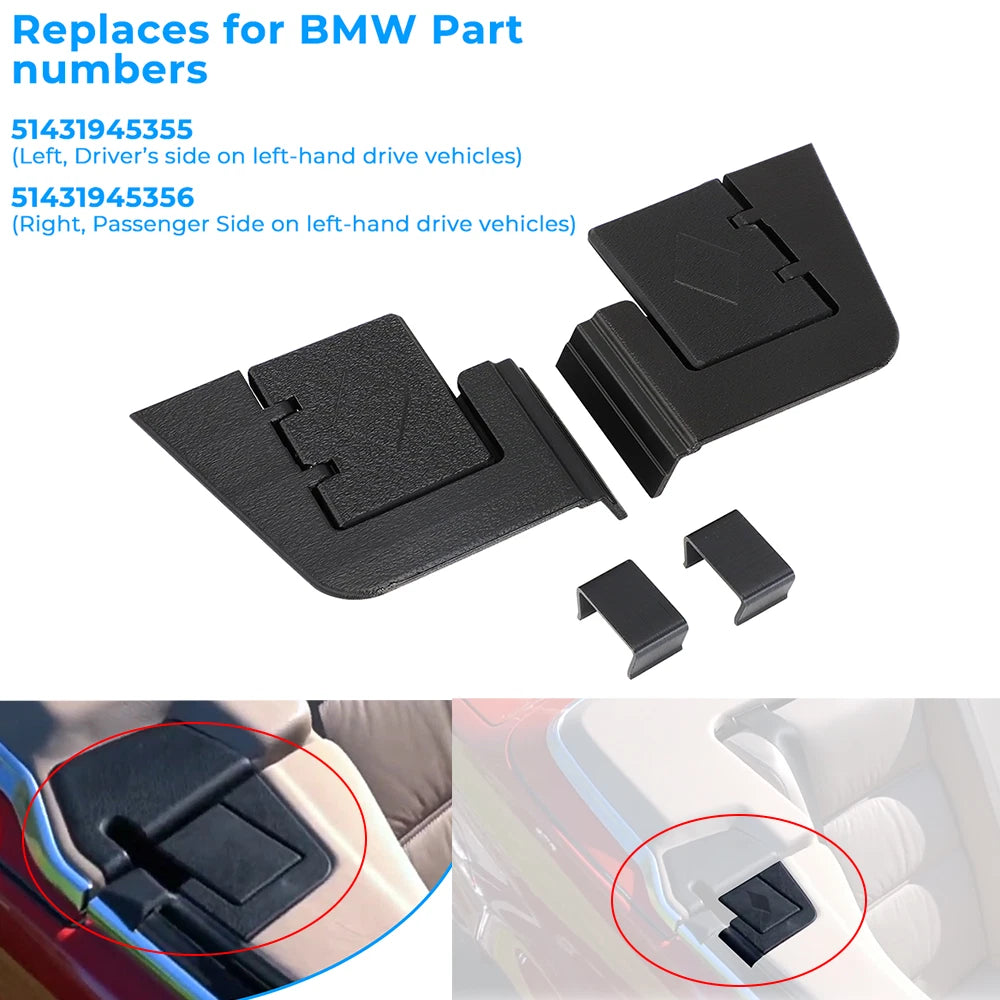 Set of 2 Folding Trim Covers for BMW E30 318i 325i (1987–1993) 51431945355
