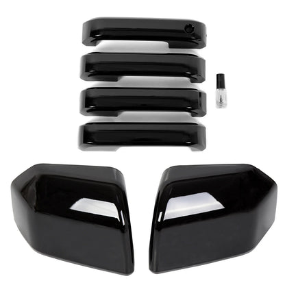 Gloss Black Top Half Mirror & Door Handle Covers for Ford F150 (2015–2020)