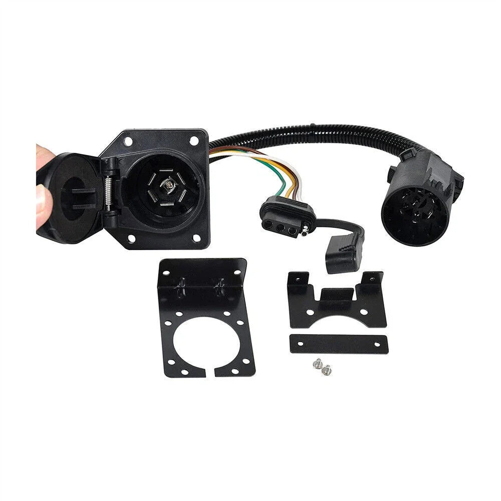 7 Way Trailer Wiring Harness 4 Way Flat Plug Kit for Chevy Silverado 1500 2500 (2007–2018)
