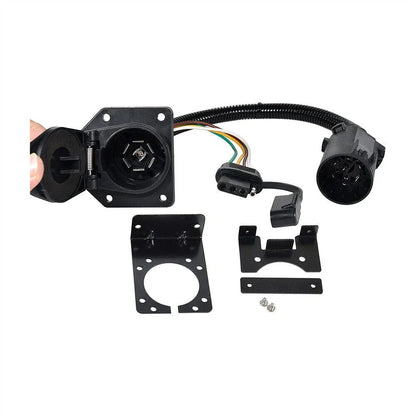 7 Way Trailer Wiring Harness 4 Way Flat Plug Kit for Chevy Silverado 1500 2500 (2007–2018)
