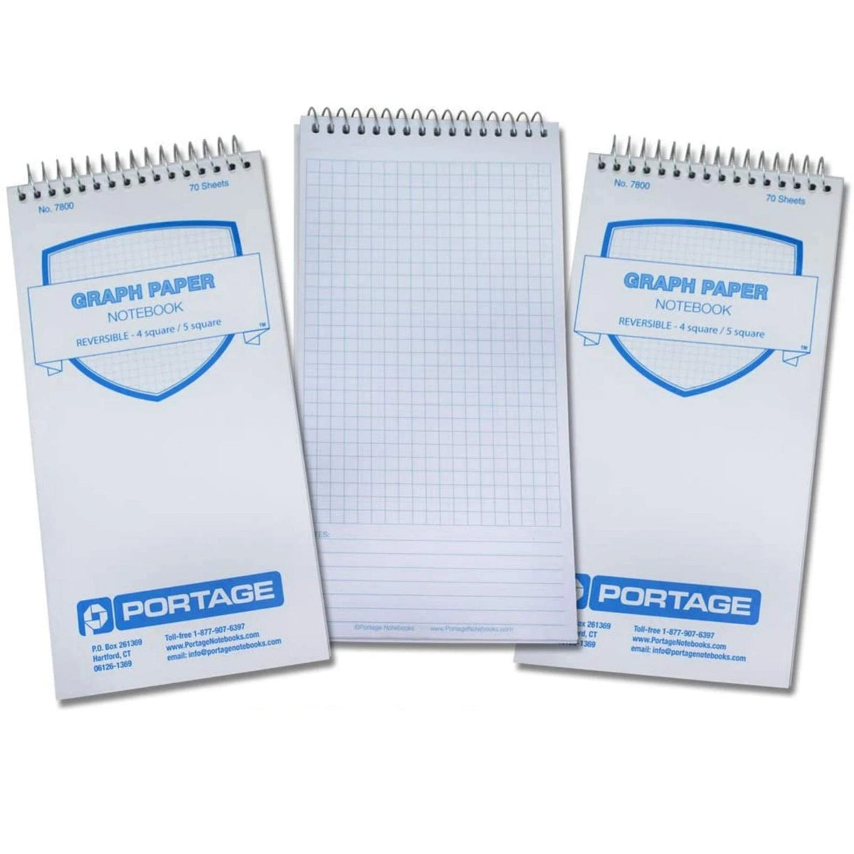 3 Pack Graph Paper Notebook for Top Bound Spiral Notepad