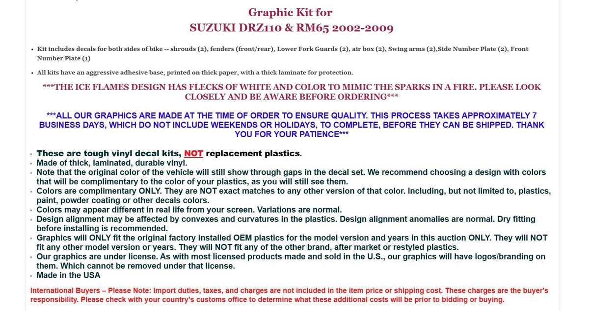 Graphic Stickers +#PLT Decals for Suzuki DRZ110 RM65 (2002–2009)