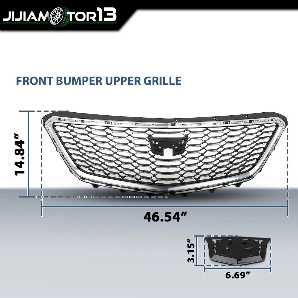 Front Bumper Upper Grille for Cadillac XT4 (2019–2023) Chrome, 84536239, 84658410, 84504262