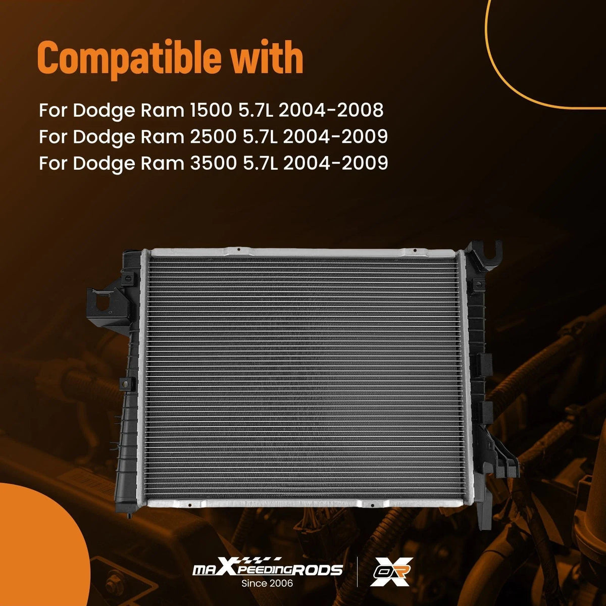 Aluminum Radiator for Dodge Ram 3500 5.7L HEMI (2004–2009) 55056481 CU2813 41-2813