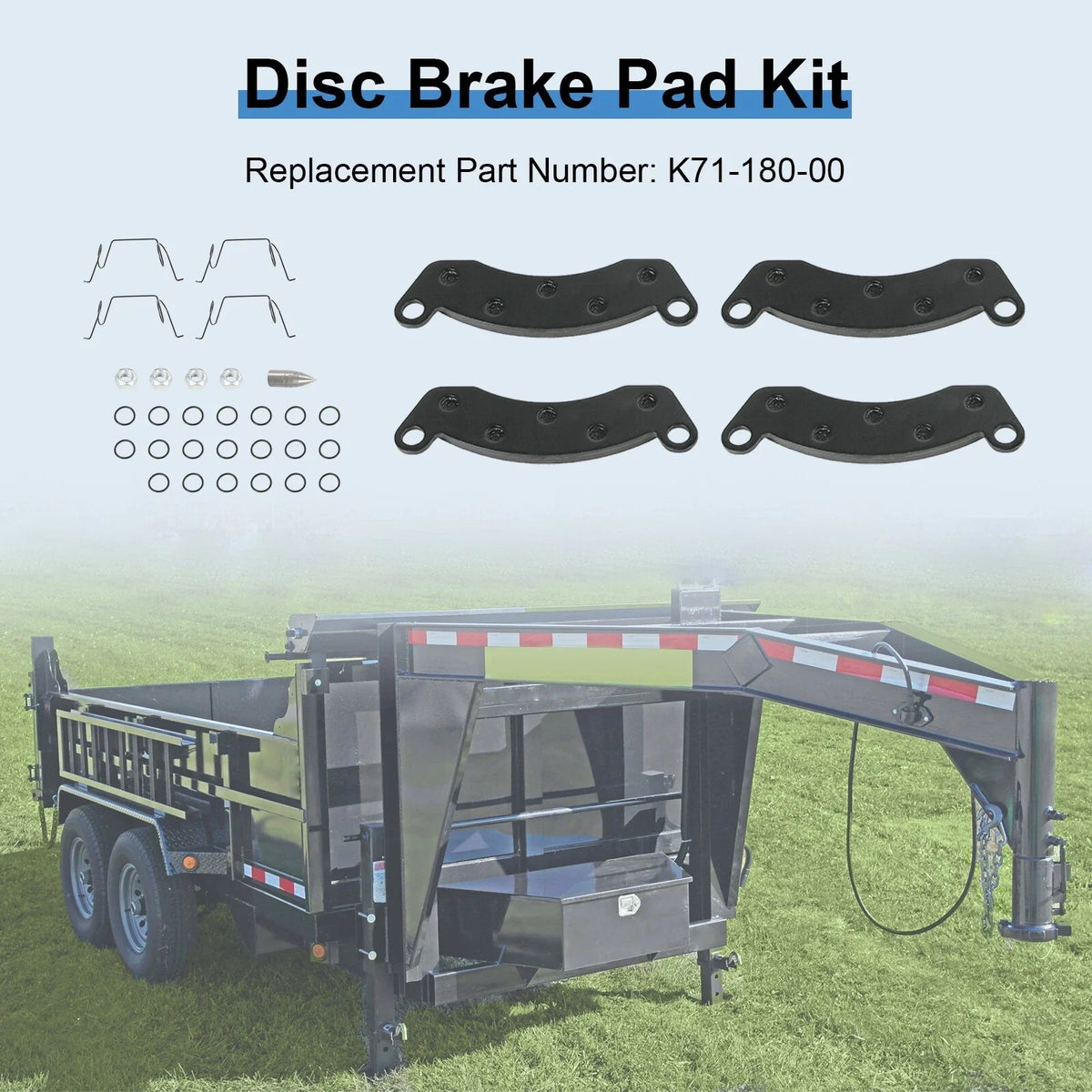 Set of 4 Trailer Axle Disc Brake Pads for Dexter K71-180-00