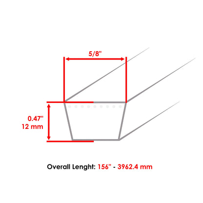 Deck Belt for Exmark 708 ZT710 ZT720 (BT525+BT525 - LA)