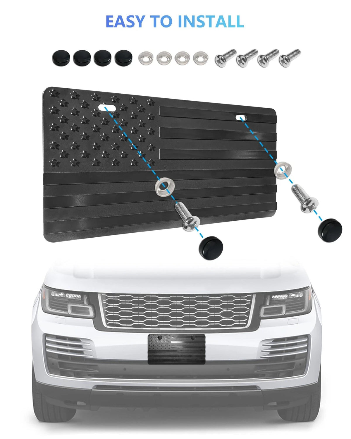 American Flag Front Bumper License Plate for All Vehicles (2010–2023)