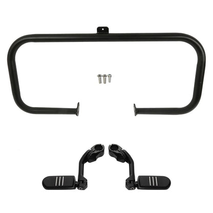 Engine Guard Highway Bar with Long Angled Footpegs for Harley Road King (1997–2008)