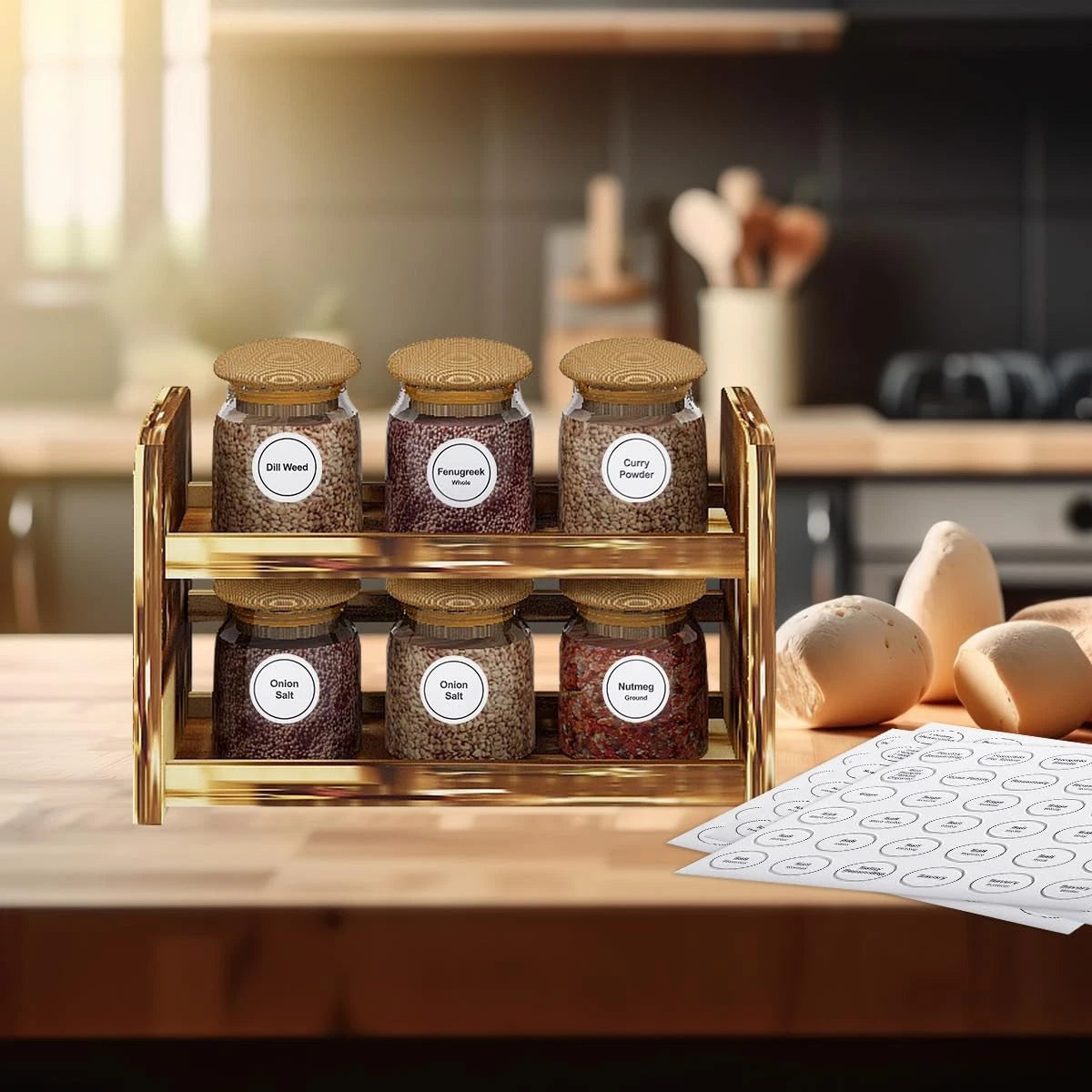 432 Pcs Waterproof Spice Labels Stickers 1.4in for Organizing Jars