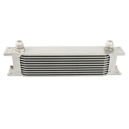 10 Row Aluminum Engine Transmission Oil Cooler Kit with 10AN Hose End Fittings