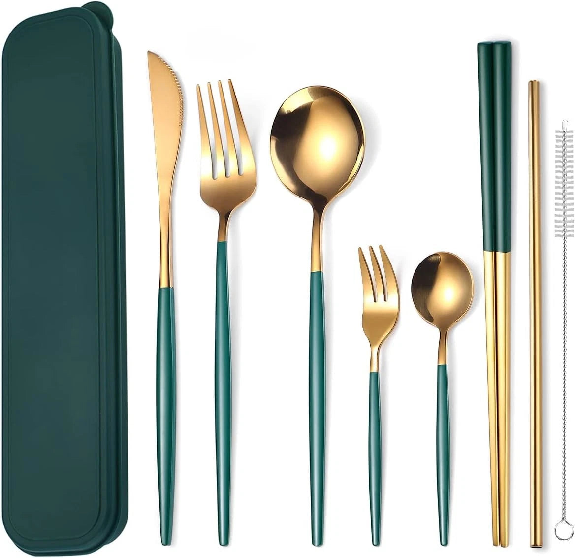 8-Piece Stainless Steel Flatware Set for Travel Utensils