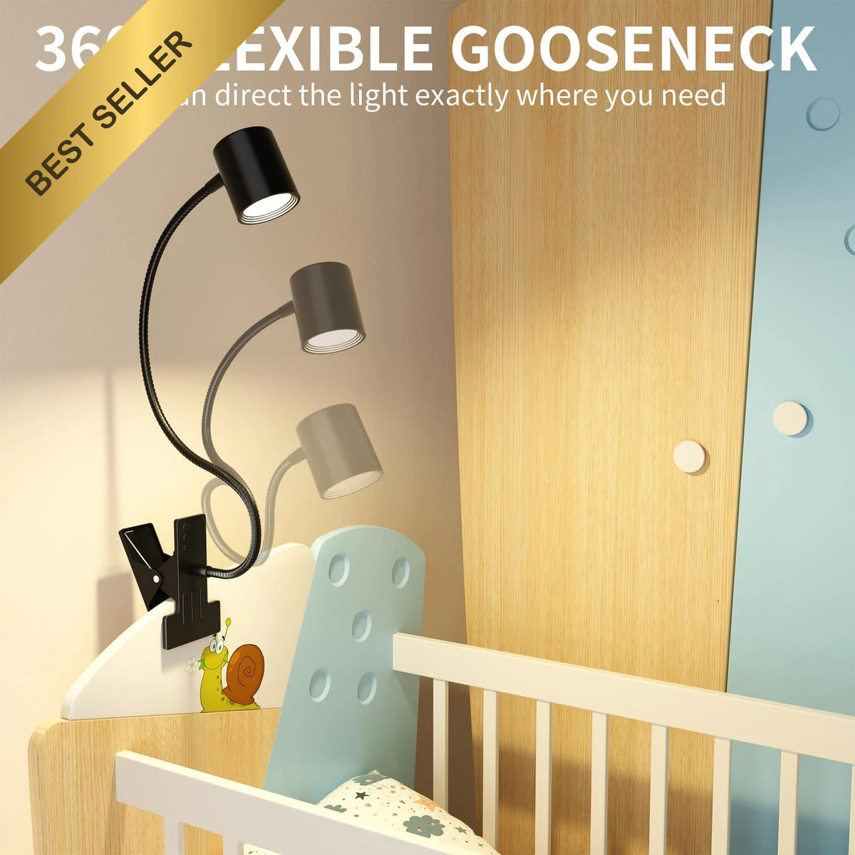 LED Desk Lamp for Dott Arts (USB Clip On, 3 Colors, 10 Brightness Levels)