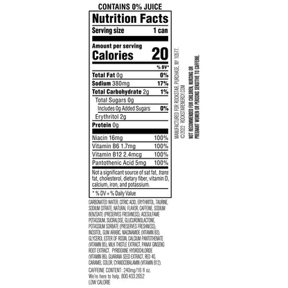 Pack of 12 Rockstar Pure Zero Energy Drink Tangerine Mango Guava 16 Fl Oz