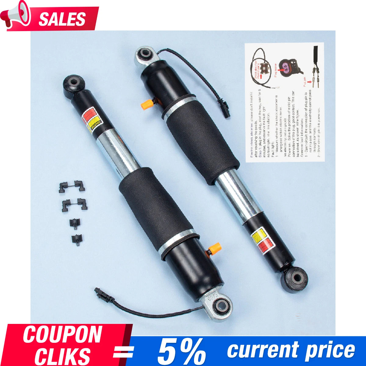 Rear Shock Absorbers for Escalade Tahoe Suburban Yukon (2015–2020) 84176675, 23151122, 23267007